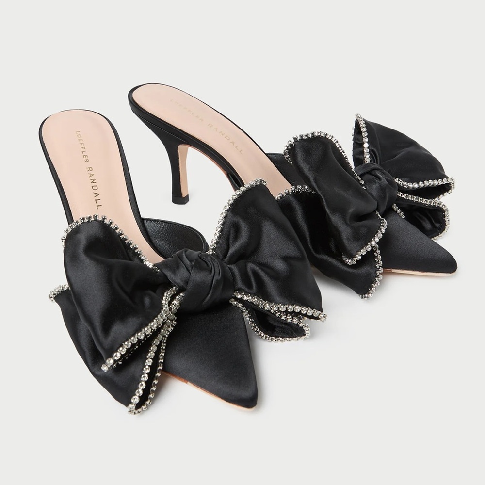 Loeffler Randall Black Crystal Embellished Mules